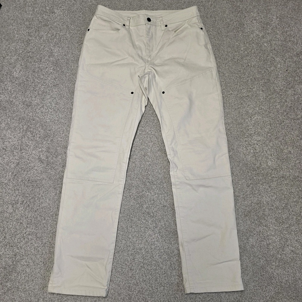 Proof Pants Mens 32x32 Cream Rover Double-Knee Huckberry Canvas Straight Trouser